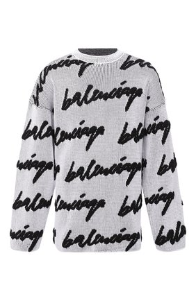 Мужской свитер из хлопка и шерсти BALENCIAGA черно-белого цвета по цене 89950 руб., арт. 625985/T3180 | Фото 1 Мужской свитер из хлопка и шерсти BALENCIAGA черно-белого цвета, арт. 625985/T3180 | Фото 1