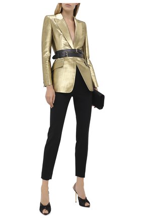 Женский жакет из хлопка и шелка ALEXANDER MCQUEEN золотого цвета по цене 221000 руб., арт. 610279/QEACC | Фото 2 Женский жакет из хлопка и шелка ALEXANDER MCQUEEN золотого цвета, арт. 610279/QEACC | Фото 2