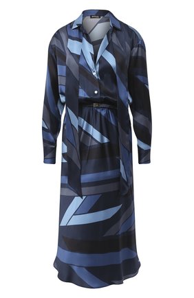Женское шелковое платье KITON синего цвета по цене 181000 руб., арт. D48301K05T81 | Фото 1 Женское шелковое платье KITON синего цвета, арт. D48301K05T81 | Фото 1