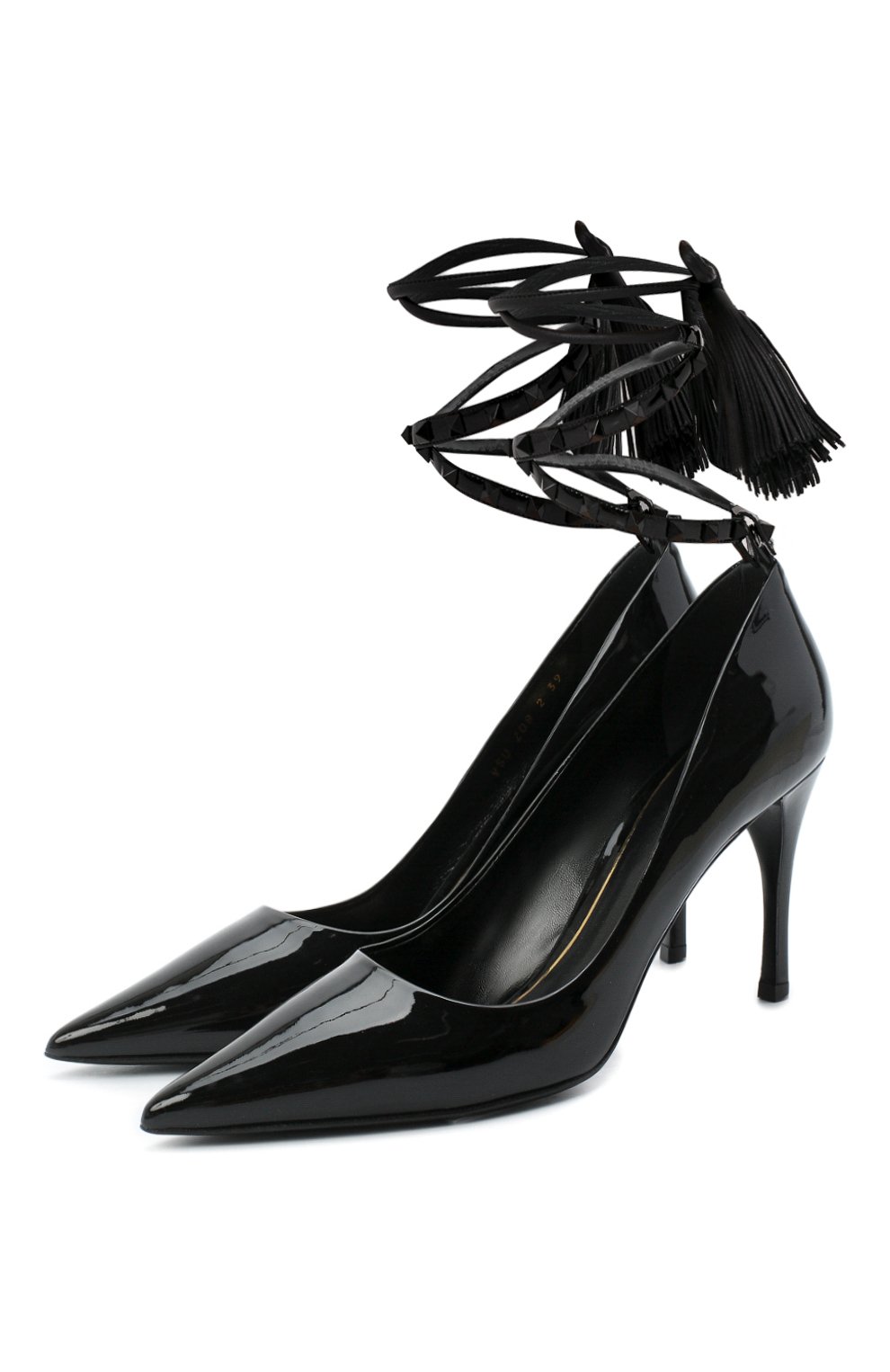 Женские черные кожаные туфли rockstud VALENTINO купить в интернет ...