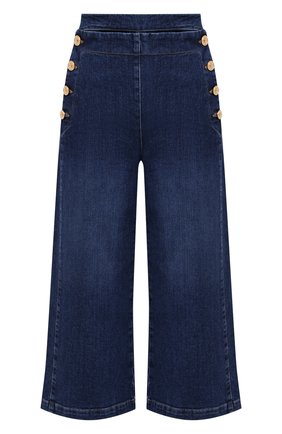 Женские джинсовые кюлоты VERSACE синего цвета по цене 76350 руб., арт. A86969/A235991 | Фото 1 Женские джинсовые кюлоты VERSACE синего цвета, арт. A86969/A235991 | Фото 1