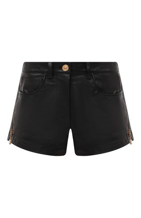 Женские кожаные шорты VERSACE черного цвета по цене 130500 руб., арт. A87223/A234801 | Фото 1 Женские кожаные шорты VERSACE черного цвета, арт. A87223/A234801 | Фото 1