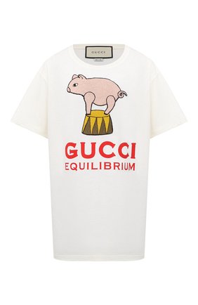 Женская хлопковая футболка GUCCI белого цвета по цене 36950 руб., арт. 615044/XJCRI | Фото 1 Женская хлопковая футболка GUCCI белого цвета, арт. 615044/XJCRI | Фото 1