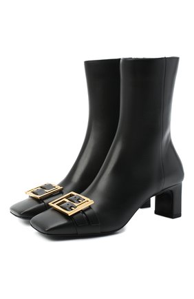 Женские кожаные ботильоны meander VERSACE черного цвета по цене 95000 руб., арт. DST426H/DVT2P | Фото 1 Женские кожаные ботильоны meander VERSACE черного цвета, арт. DST426H/DVT2P | Фото 1
