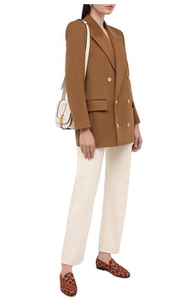 Женские текстильные лоферы new jordaan GUCCI коричневого цвета по цене 59700 руб., арт. 431467/2C820 | Фото 2 Женские текстильные лоферы new jordaan GUCCI коричневого цвета, арт. 431467/2C820 | Фото 2