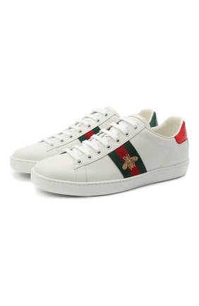 Женские кожаные кеды new ace GUCCI белого цвета по цене 43900 руб., арт. 431942/02JP0 | Фото 1 Женские кожаные кеды new ace GUCCI белого цвета, арт. 431942/02JP0 | Фото 1