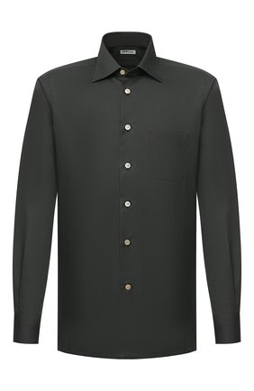 Мужская хлопковая рубашка KITON хаки цвета по цене 79850 руб., арт. UMCNERH0740907 | Фото 1 Мужская хлопковая рубашка KITON хаки цвета, арт. UMCNERH0740907 | Фото 1