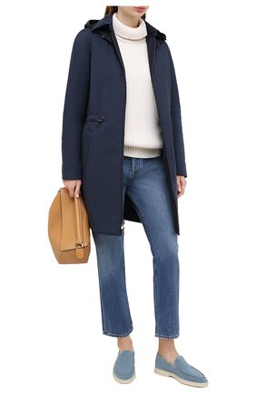 Женские замшевые лоферы summer walk LORO PIANA голубого цвета по цене 57650 руб., арт. FAI1392 | Фото 2 Женские замшевые лоферы summer walk LORO PIANA голубого цвета, арт. FAI1392 | Фото 2