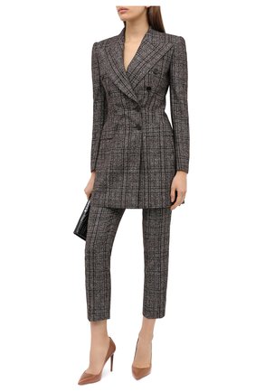 Женские брюки из шерсти и хлопка DOLCE & GABBANA коричневого цвета по цене 66950 руб., арт. FTAM2T/FQMH2 | Фото 2 Женские брюки из шерсти и хлопка DOLCE & GABBANA коричневого цвета, арт. FTAM2T/FQMH2 | Фото 2