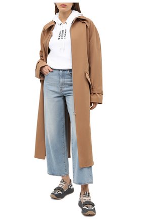 Женские комбинированные кроссовки BURBERRY серого цвета по цене 47300 руб., арт. 8032371 | Фото 2 Женские комбинированные кроссовки BURBERRY серого цвета, арт. 8032371 | Фото 2