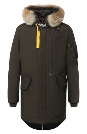 Мужская пуховая парка tank с меховой отделкой PARAJUMPERS хаки цвета по цене 96350 руб., арт. MA07/TANK | Фото 1 Мужская пуховая парка tank с меховой отделкой PARAJUMPERS хаки цвета, арт. MA07/TANK | Фото 1