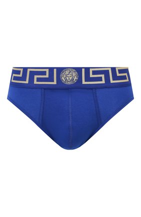 Мужские хлопковые брифы VERSACE синего цвета по цене 4750 руб., арт. AU10027/A232741 | Фото 1 Мужские хлопковые брифы VERSACE синего цвета, арт. AU10027/A232741 | Фото 1