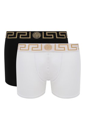 Мужские комплект из двух хлопковых боксеров VERSACE черно-белого цвета по цене 10450 руб., арт. AU10192/A232741 | Фото 1 Мужские комплект из двух хлопковых боксеров VERSACE черно-белого цвета, арт. AU10192/A232741 | Фото 1