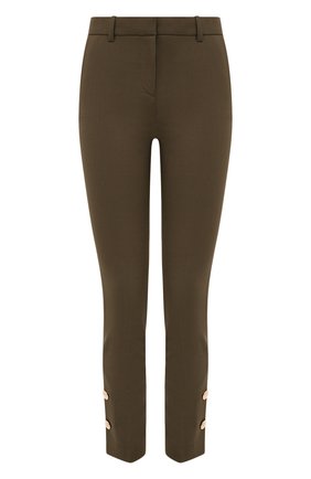Женские шерстяные брюки VERSACE хаки цвета по цене 72850 руб., арт. A87138/A234215 | Фото 1 Женские шерстяные брюки VERSACE хаки цвета, арт. A87138/A234215 | Фото 1