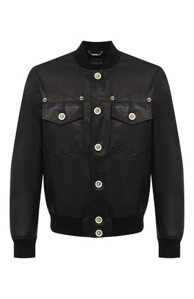 Мужской кожаный бомбер VERSACE черного цвета по цене 387000 руб., арт. A87429/A233752 | Фото 1 Мужской кожаный бомбер VERSACE черного цвета, арт. A87429/A233752 | Фото 1