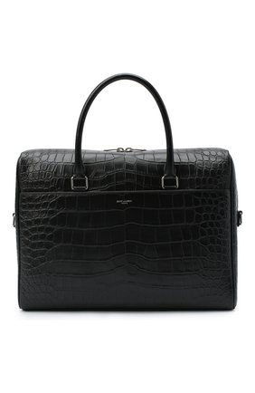Мужская кожаная сумка для ноутбука duffle SAINT LAURENT черного цвета по цене 122500 руб., арт. 625449/DZE0E | Фото 1 Мужская кожаная сумка для ноутбука duffle SAINT LAURENT черного цвета, арт. 625449/DZE0E | Фото 1