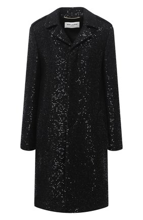 Женское пальто из шерсти и вискозы SAINT LAURENT черного цвета по цене 260500 руб., арт. 626872/Y3B82 | Фото 1 Женское пальто из шерсти и вискозы SAINT LAURENT черного цвета, арт. 626872/Y3B82 | Фото 1