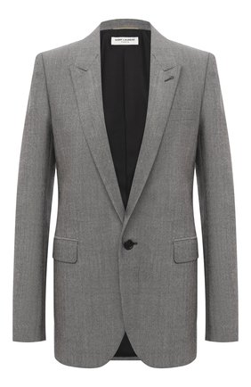 Женский шерстяной жакет SAINT LAURENT серого цвета по цене 231500 руб., арт. 517740/Y3B74 | Фото 1 Женский шерстяной жакет SAINT LAURENT серого цвета, арт. 517740/Y3B74 | Фото 1