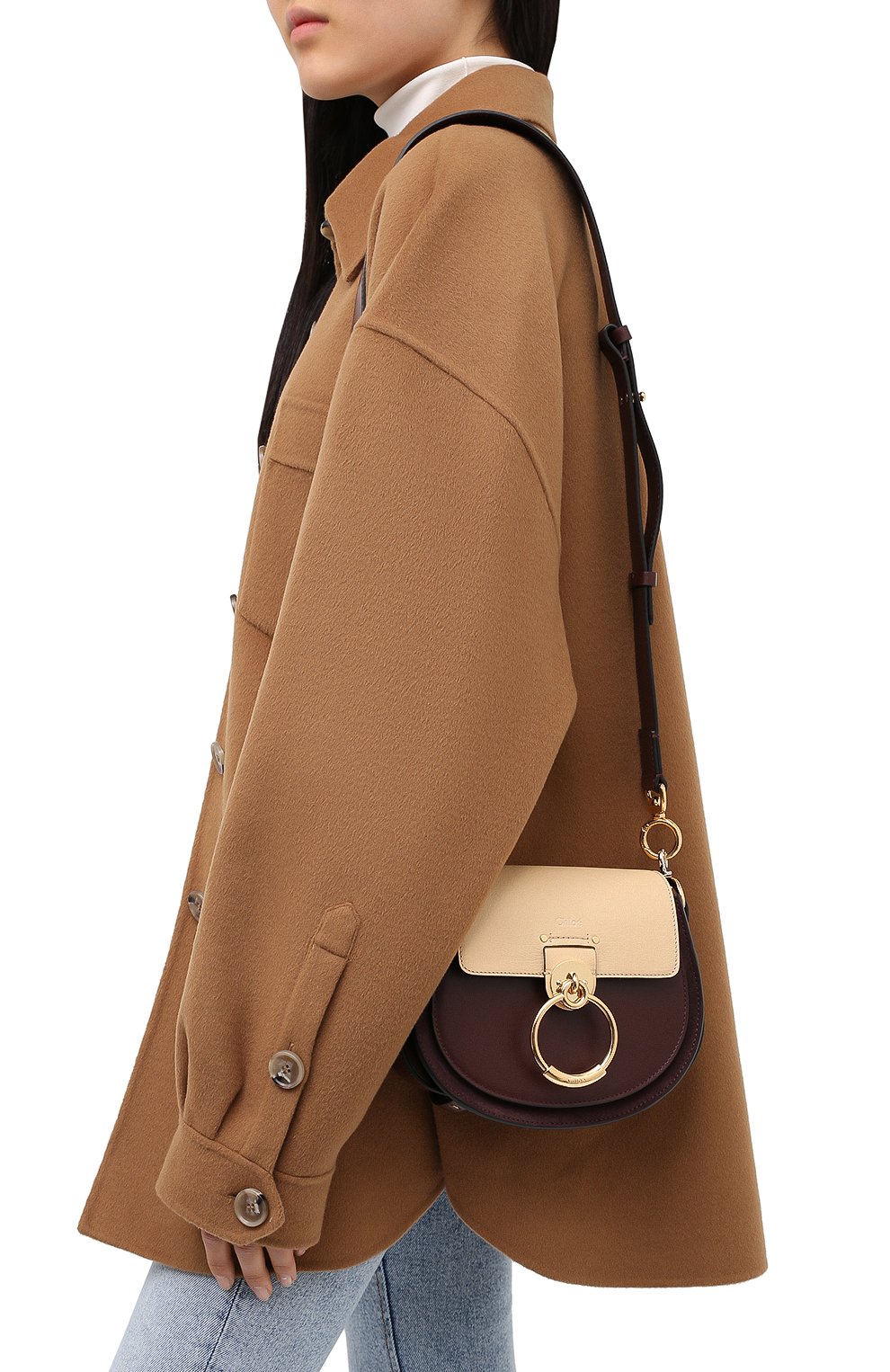 Женская сумка tess small CHLOÉ бежевого цвета по цене 136500 руб., арт. CHC20AS153D04 | Фото 5 Женская сумка tess small CHLOÉ бежевого цвета, арт. CHC20AS153D04 | Фото 5