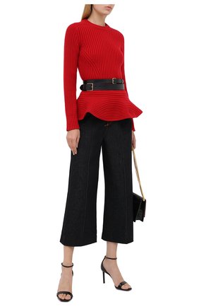 Женский шерстяной свитер ALEXANDER MCQUEEN красного цвета по цене 83150 руб., арт. 633685/Q1AQV | Фото 2 Женский шерстяной свитер ALEXANDER MCQUEEN красного цвета, арт. 633685/Q1AQV | Фото 2