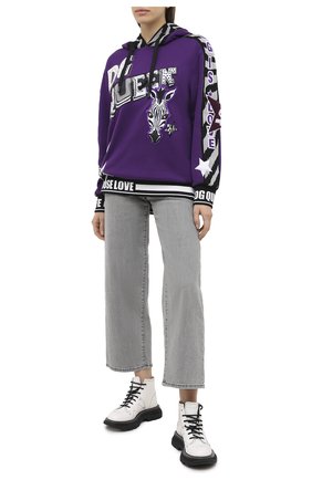 Женский хлопковое худи DOLCE & GABBANA фиолетового цвета по цене 169000 руб., арт. F9I03Z/G7WFU | Фото 2 Женский хлопковое худи DOLCE & GABBANA фиолетового цвета, арт. F9I03Z/G7WFU | Фото 2