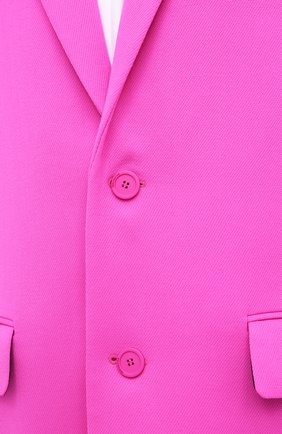 Женское шерстяное пальто BALENCIAGA фуксия цвета, арт. 626573/TIU06 | Фото 6 (Материал внешний: Шерсть; Рукава: Длинные; Стили: Спорт-шик; Длина (верхняя одежда): Длинные; 1-2-бортные: Однобортные; Материал подклада: Купро)