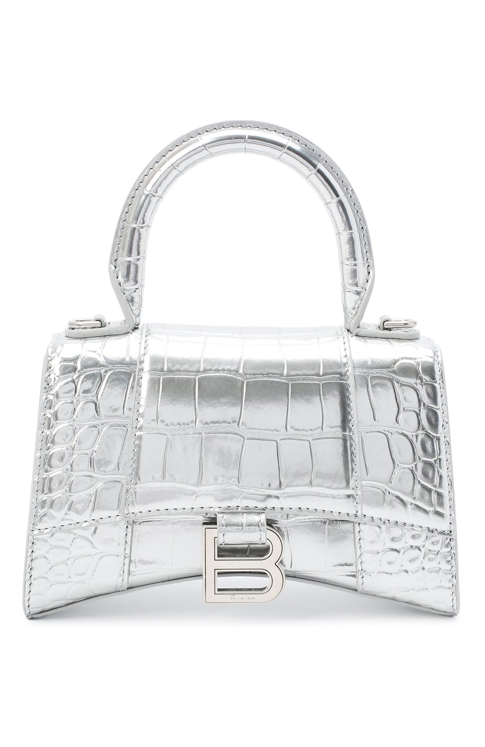Женская сумка hourglass xs BALENCIAGA серебряного цвета, арт. 592833/1S49Y | Фото 1