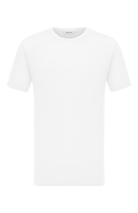 Мужская хлопковая футболка Z ZEGNA белого цвета, арт. VV372/ZZ650 | Фото 1 (Материал внешний: Хлопок; Рукава: Короткие; Мужское Кросс-КТ: Футболка-одежда; Принт: Без принта; Стили: Кэжуэл; Длина (для топов): Удлиненные)