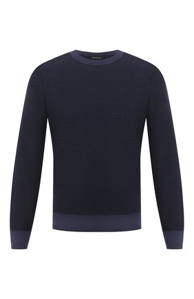 Мужской джемпер из шерсти и кашемира ERMENEGILDO ZEGNA синего цвета по цене 64100 руб., арт. UVT93/110 | Фото 1 Мужской джемпер из шерсти и кашемира ERMENEGILDO ZEGNA синего цвета, арт. UVT93/110 | Фото 1