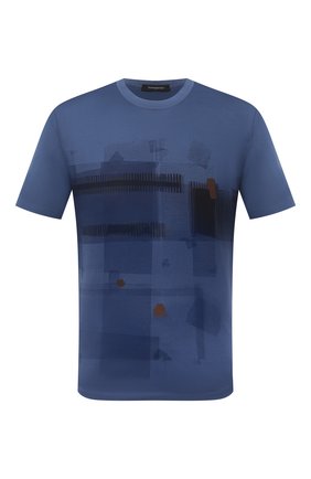 Мужская хлопковая футболка ERMENEGILDO ZEGNA синего цвета по цене 28650 руб., арт. UV525/706D | Фото 1 Мужская хлопковая футболка ERMENEGILDO ZEGNA синего цвета, арт. UV525/706D | Фото 1