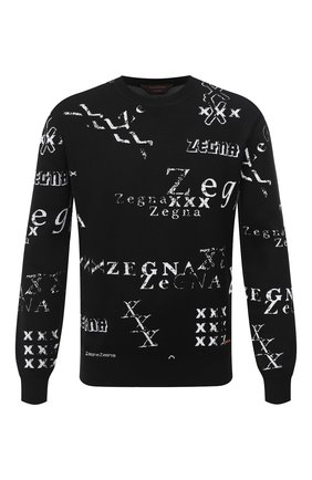 Мужской джемпер из хлопка и шелка ZEGNA COUTURE черного цвета по цене 66550 руб., арт. CVF91/110 | Фото 1 Мужской джемпер из хлопка и шелка ZEGNA COUTURE черного цвета, арт. CVF91/110 | Фото 1