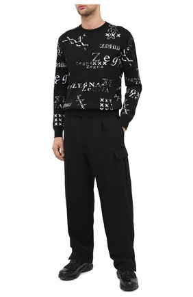 Мужской джемпер из хлопка и шелка ZEGNA COUTURE черного цвета по цене 66550 руб., арт. CVF91/110 | Фото 2 Мужской джемпер из хлопка и шелка ZEGNA COUTURE черного цвета, арт. CVF91/110 | Фото 2