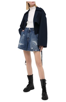 Женские джинсовые шорты DOLCE & GABBANA голубого цвета по цене 55450 руб., арт. FTBXBD/G8CT6 | Фото 2 Женские джинсовые шорты DOLCE & GABBANA голубого цвета, арт. FTBXBD/G8CT6 | Фото 2