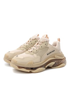 Женские текстильные кроссовки triple s BALENCIAGA бежевого цвета по цене 96300 руб., арт. 544351/W2GA1 | Фото 1 Женские текстильные кроссовки triple s BALENCIAGA бежевого цвета, арт. 544351/W2GA1 | Фото 1
