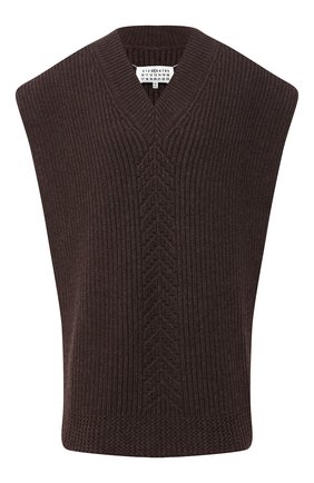 Женский шерстяной жилет MAISON MARGIELA коричневого цвета по цене 51900 руб., арт. S51TH0075/S17482 | Фото 1 Женский шерстяной жилет MAISON MARGIELA коричневого цвета, арт. S51TH0075/S17482 | Фото 1