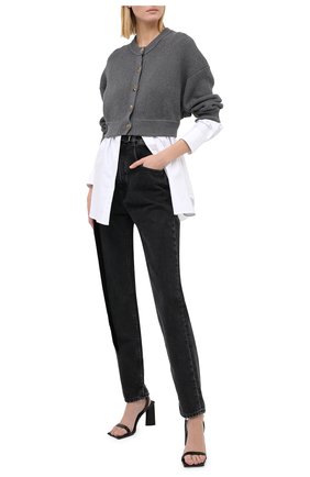 Женский хлопковый кардиган ALEXANDERWANG.T серого цвета по цене 49150 руб., арт. 4KC2203056 | Фото 2 Женский хлопковый кардиган ALEXANDERWANG.T серого цвета, арт. 4KC2203056 | Фото 2