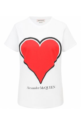 Женская хлопковая футболка ALEXANDER MCQUEEN белого цвета по цене 25450 руб., арт. 642485/QZACA | Фото 1 Женская хлопковая футболка ALEXANDER MCQUEEN белого цвета, арт. 642485/QZACA | Фото 1
