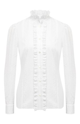 Женская хлопковая блузка DOLCE & GABBANA белого цвета по цене 71950 руб., арт. F5N57T/FR5CJ | Фото 1 Женская хлопковая блузка DOLCE & GABBANA белого цвета, арт. F5N57T/FR5CJ | Фото 1