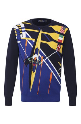 Мужской хлопковый джемпер POLO RALPH LAUREN синего цвета по цене 32550 руб., арт. 710798340 | Фото 1 Мужской хлопковый джемпер POLO RALPH LAUREN синего цвета, арт. 710798340 | Фото 1