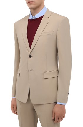 Мужской шерстяной костюм PRADA бежевого цвета по цене 185000 руб., арт. UAE482-1MPI-F0065-201 | Фото 2 Мужской шерстяной костюм PRADA бежевого цвета, арт. UAE482-1MPI-F0065-201 | Фото 2