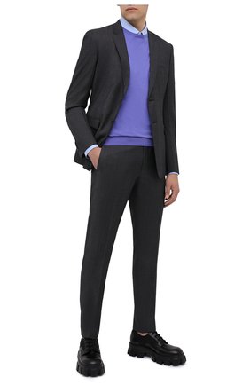 Мужской шерстяной костюм PRADA серого цвета, арт. UAE482-1N0L-F0170-201 | Фото 1 (Рукава: Длинные; Материал внешний: Шерсть; Костюмы М: Однобортный; Стили: Классический)
