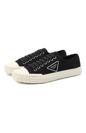 Мужские текстильные кеды PRADA черного цвета по цене 49500 руб., арт. 4E3548-2OFZ-F057Z | Фото 1 Мужские текстильные кеды PRADA черного цвета, арт. 4E3548-2OFZ-F057Z | Фото 1