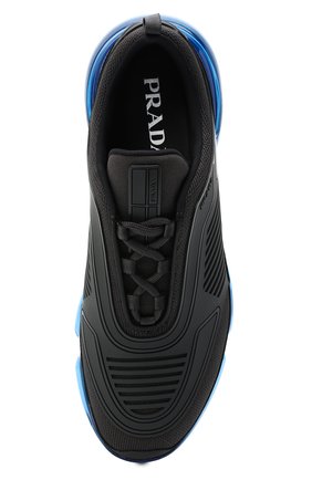Мужские комбинированные кроссовки PRADA черного цвета, арт. 2EG298-2OF3-F0JQR | Фото 5 (Материал внешний: Текстиль, Кожа; Стили: Классический; Материал утеплителя: Без утеплителя; Подошва: Массивная)
