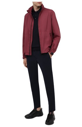 Мужское шерстяное поло PRADA синего цвета по цене 81000 руб., арт. UMB061-1WYE-F0008-202 | Фото 2 Мужское шерстяное поло PRADA синего цвета, арт. UMB061-1WYE-F0008-202 | Фото 2
