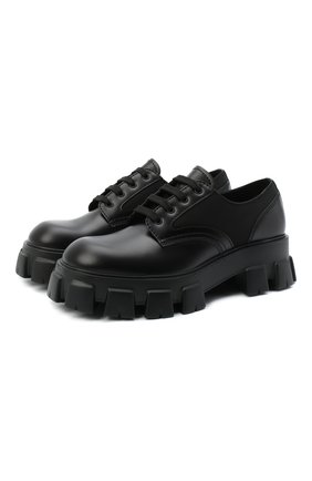 Мужские кожаные дерби PRADA черного цвета по цене 71000 руб., арт. 2EE342-3L09-F0002 | Фото 1 Мужские кожаные дерби PRADA черного цвета, арт. 2EE342-3L09-F0002 | Фото 1