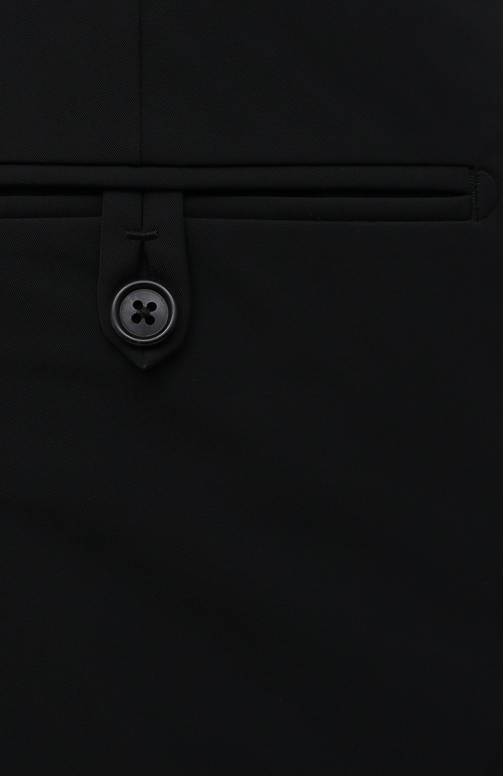 Мужские брюки PRADA черного цвета, арт. SPE12-1KJW-F0002-202 | Фото 5 (Длина (брюки, джинсы): Стандартные; Случай: Повседневный; Материал внешний: Синтетический материал; Стили: Кэжуэл)