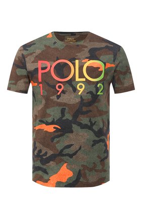 Мужская хлопковая футболка POLO RALPH LAUREN хаки цвета по цене 7365 руб., арт. 710803497 | Фото 1 Мужская хлопковая футболка POLO RALPH LAUREN хаки цвета, арт. 710803497 | Фото 1