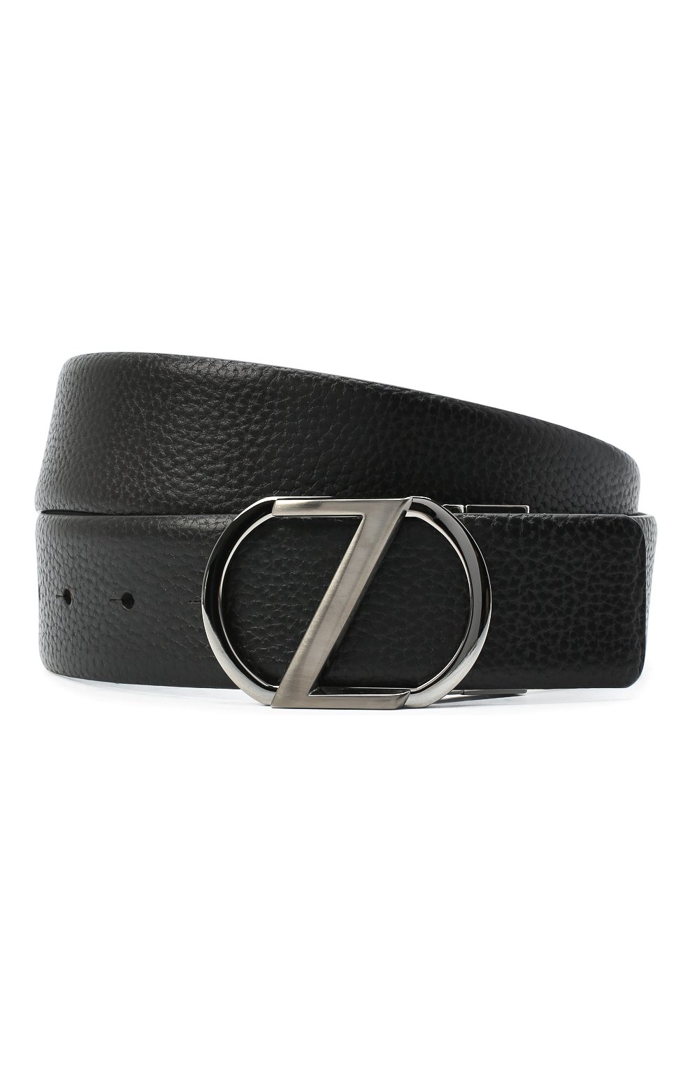 Мужской кожаный ремень Z ZEGNA черного цвета, арт. BAMPE1/958A | Фото 1