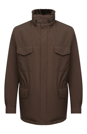 Мужская куртка с меховой подкладкой LORO PIANA коричневого цвета по цене 778500 руб., арт. FAL3626 | Фото 1 Мужская куртка с меховой подкладкой LORO PIANA коричневого цвета, арт. FAL3626 | Фото 1