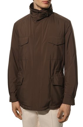 Мужская куртка с меховой подкладкой LORO PIANA коричневого цвета, арт. FAL3626 | Фото 3 (Кросс-КТ: Куртка; Рукава: Длинные; Длина (верхняя одежда): До середины бедра; Материал утеплителя: Натуральный мех; Материал внешний: Синтетический материал; Региональные ограничения белый список (Axapta Mercury): RU; Мужское Кросс-КТ: утепленные куртки, Верхняя одежда; Стили: Кэжуэл)